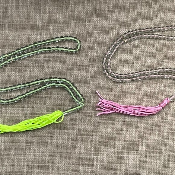 Prayer Beads Tasbeeh Lot of 2 Plastic Tasbeh Pink and Green Beads - Picture 2 of 8